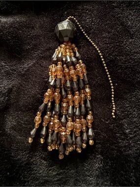 Vintage Art Deco Beaded Tassel Fan Pull